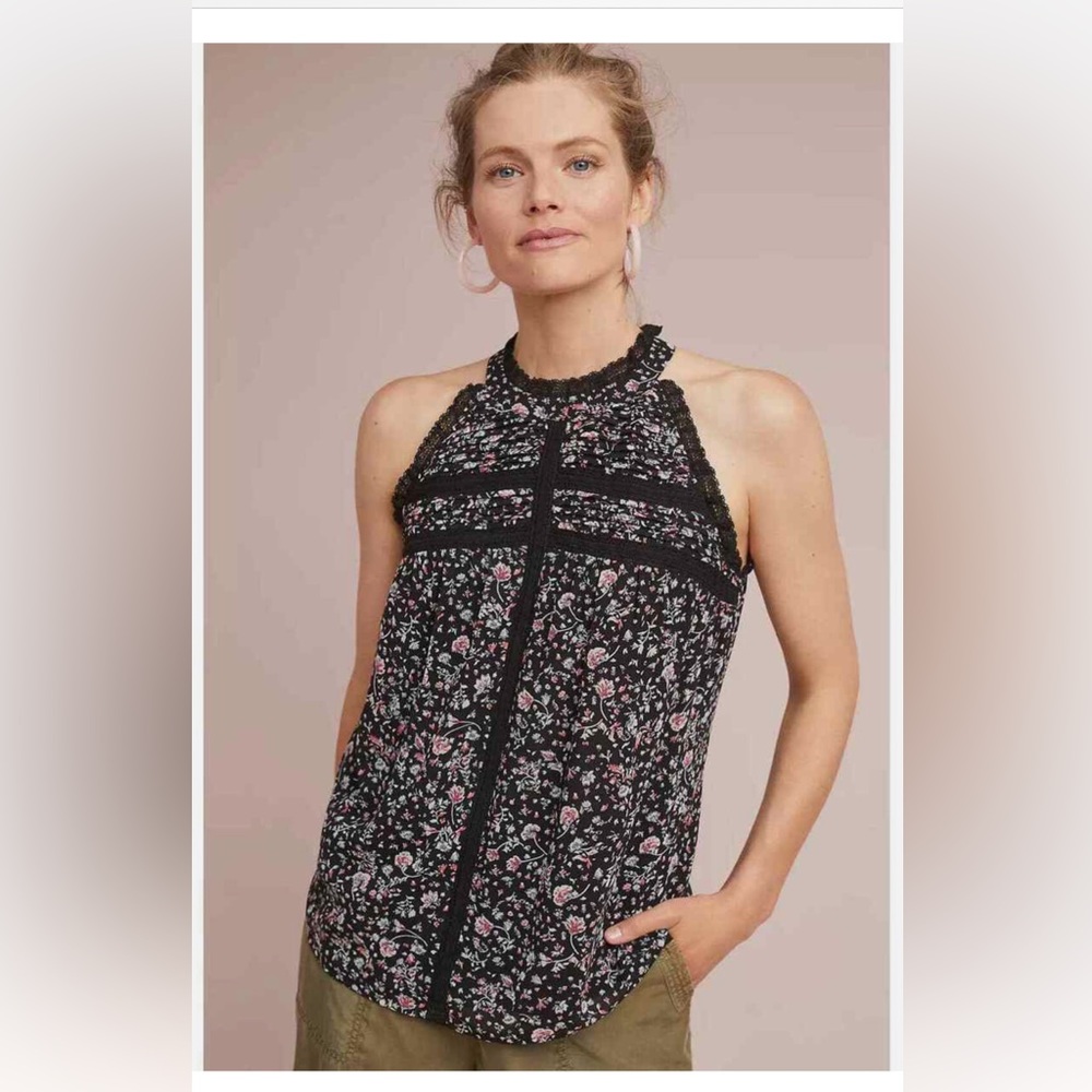 Anthropologie Maeve halter neck blouse, size small